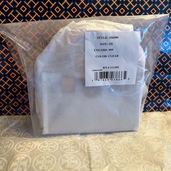 Tory Burch Ella Nylon Clear Mini Tote Bag Crossbody Clear Brown - Picture 9 of 10